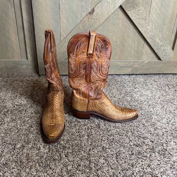 1883 Lucchese python and leather western boots Size 7 - Picture 4 of 15